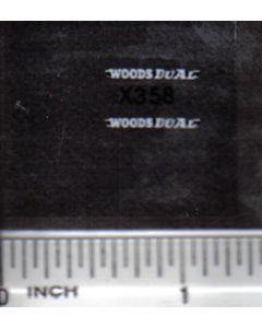 Decal 1/64 Woods Dual - White, Black