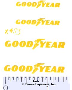Decal Goodyear Logo 1/16 (Yellow on Clear) (Pairs)