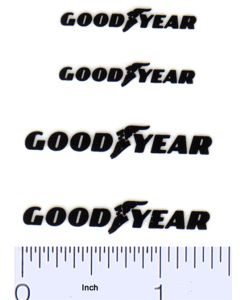 Decal Goodyear Logo 1/16 (Black on Clear) (Pairs)