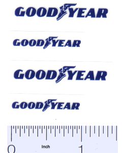 Decal Goodyear Logo 1/16 (Blue on Clear) (Pairs)