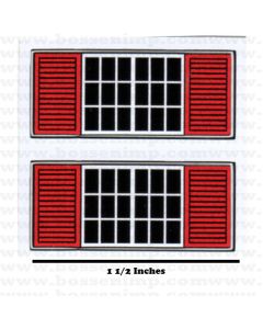 Decal 1/64 Window with Shutters Red