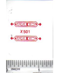 Decal 1/16 Silver King, White & Red