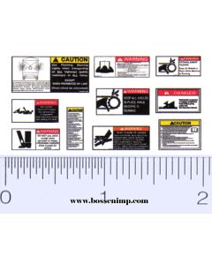 Decal 1/16 Miscellaneous Warning Labels