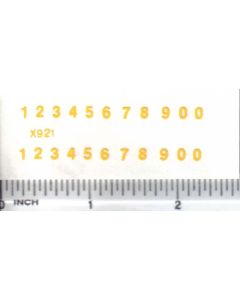 Decal Number Set - Yellow 3/32 x 1/4