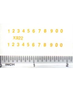 Decal Number Set - Yellow 1/16in. x 3/32in.