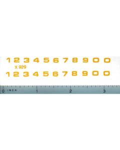 Decal Number Set - Yellow
