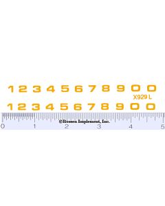 Decal Number Set - Yellow 1/4in. x 7/32in.