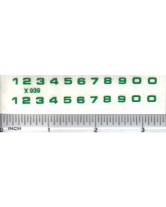 Decal Number Set - Green 3/32 x 1/8