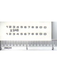 Decal Number Set - Silver 1/16in. x 1/16in.