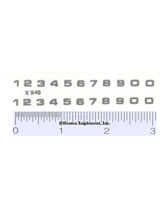 Decal Number Set - Silver 3/32 x 1/8