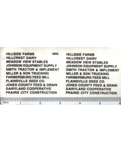 Decal Ag Businesses Set - Black 1/8 inch tall