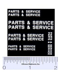 Decal 1/16 Parts & Service Set - White