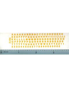 Decal Alphabet Set (yellow) 1/8 inch