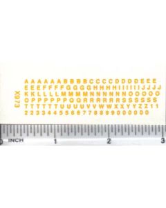 Decal Alpha/Numerical Set - Yellow 1/16 in. x 1/16 in.