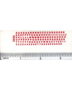 Decal Alpha/Numerical Set - Red 1/16in. x 1/16in.