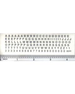 Decal Alpha/Numerical Set - Silver 1/8in. x 1/8in.
