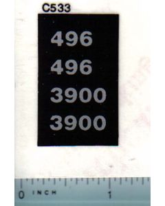 Decal 1/16 Case IH 496, 3900 Model Numbers (silver)