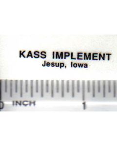 Decal 1/16 Kass Implement, Jesup, Iowa