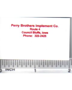 Decal 1/16 Perry Brothers Implement Co. - Red