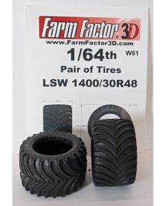 1/64 Tire LSW 1400/30R-48  3D printed