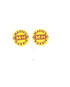 Decal Massey Harris Logo Red on Yellow 3/8 inch