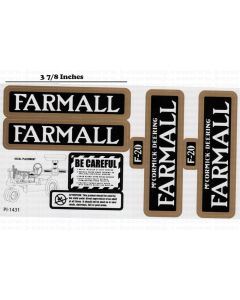 Decal Farmall F-20 Pedal Tractor set