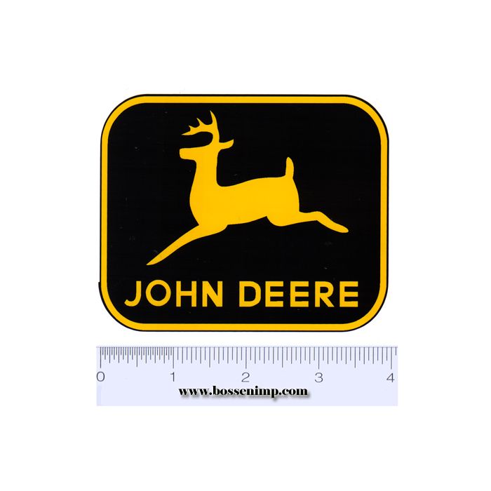 Decal John Deere Logo Yellow Deer on Black 4in.